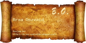 Brxa Oszvald névjegykártya